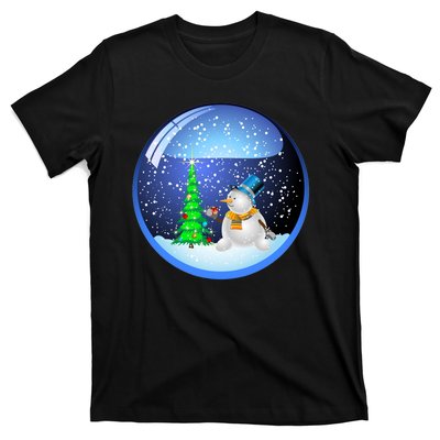 Christmas Little Snowman Globe T-Shirt