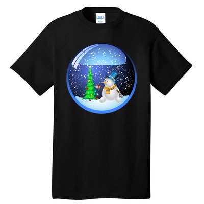 Christmas Little Snowman Globe Tall T-Shirt