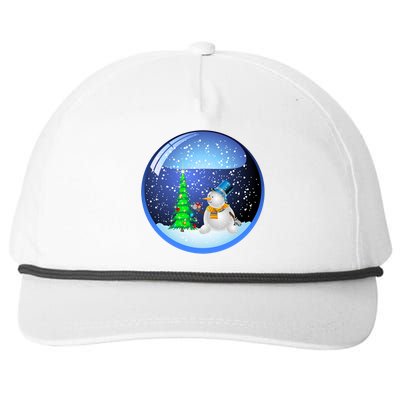 Christmas Little Snowman Globe Snapback Five-Panel Rope Hat