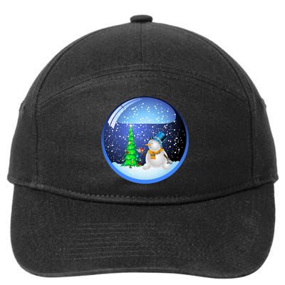 Christmas Little Snowman Globe 7-Panel Snapback Hat