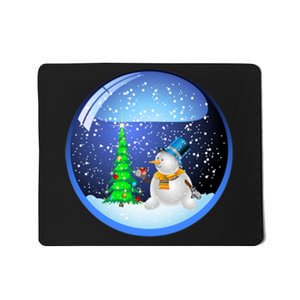 Christmas Little Snowman Globe Mousepad