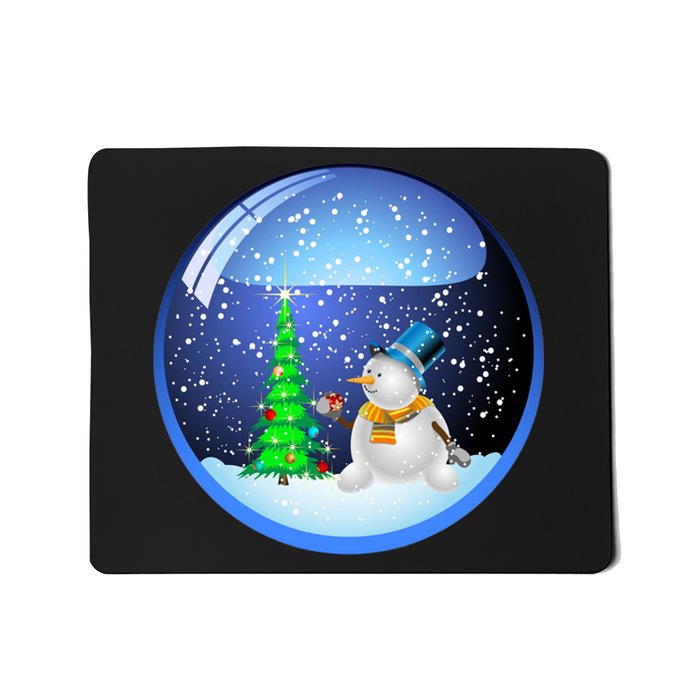 Christmas Little Snowman Globe Mousepad