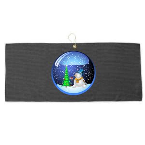 Christmas Little Snowman Globe Large Microfiber Waffle Golf Towel