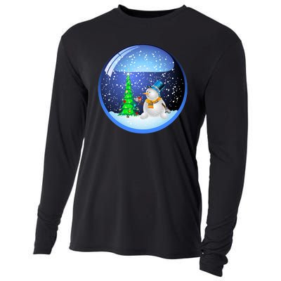 Christmas Little Snowman Globe Cooling Performance Long Sleeve Crew