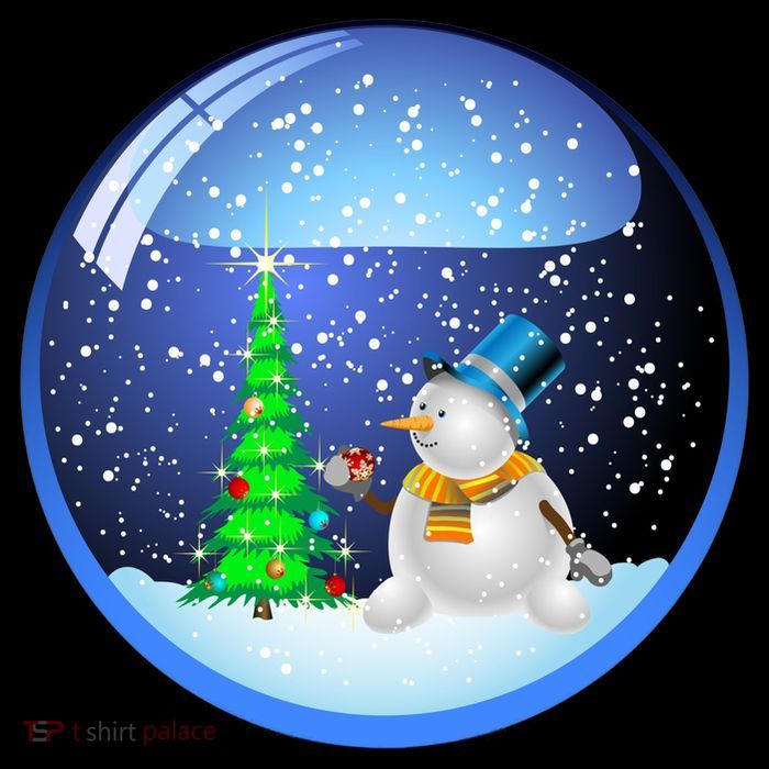 Christmas Little Snowman Globe Cooling Performance Long Sleeve Crew