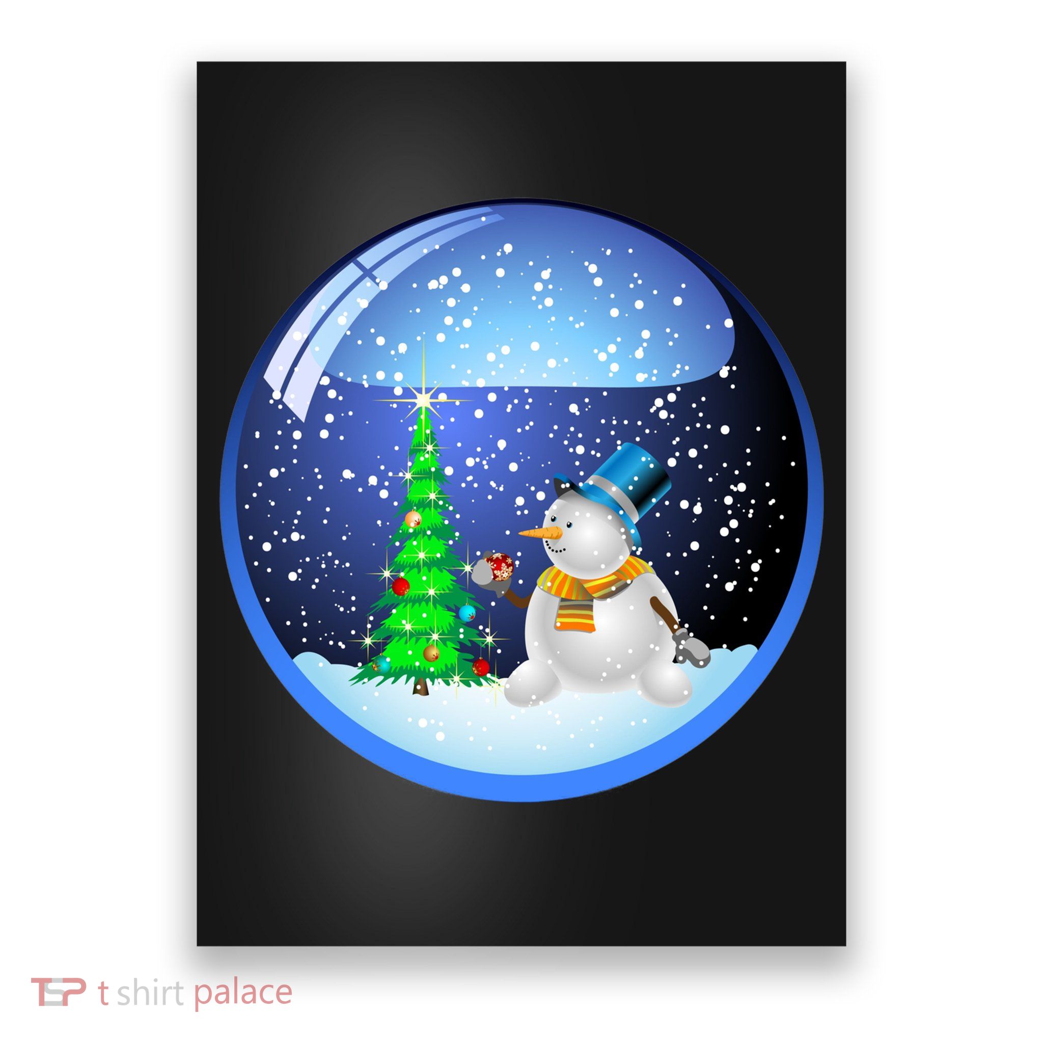 Christmas Little Snowman Globe Poster