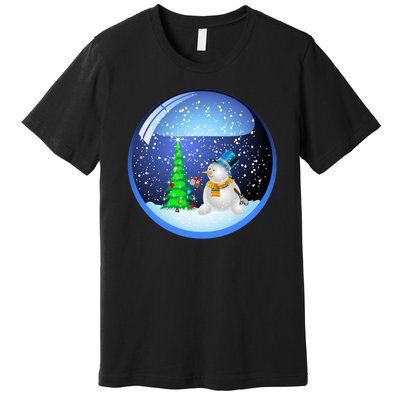 Christmas Little Snowman Globe Premium T-Shirt