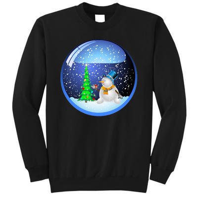 Christmas Little Snowman Globe Tall Sweatshirt