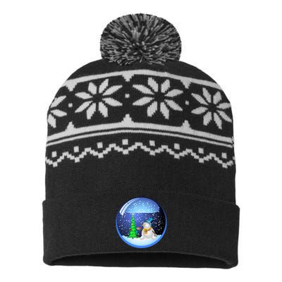 Christmas Little Snowman Globe USA-Made Snowflake Beanie