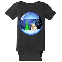 Christmas Little Snowman Globe Baby Bodysuit