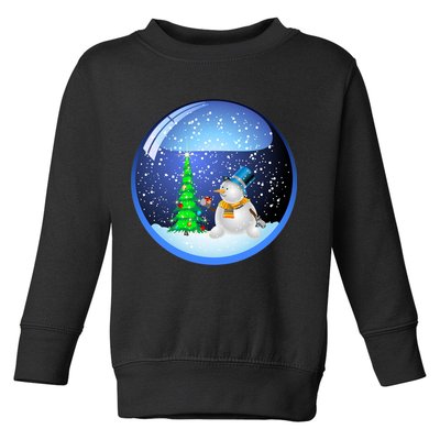 Christmas Little Snowman Globe Toddler Sweatshirt