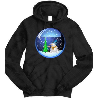 Christmas Little Snowman Globe Tie Dye Hoodie