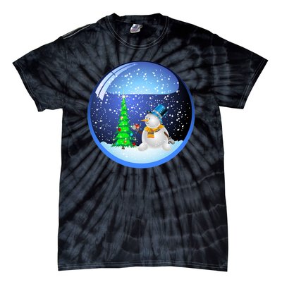 Christmas Little Snowman Globe Tie-Dye T-Shirt