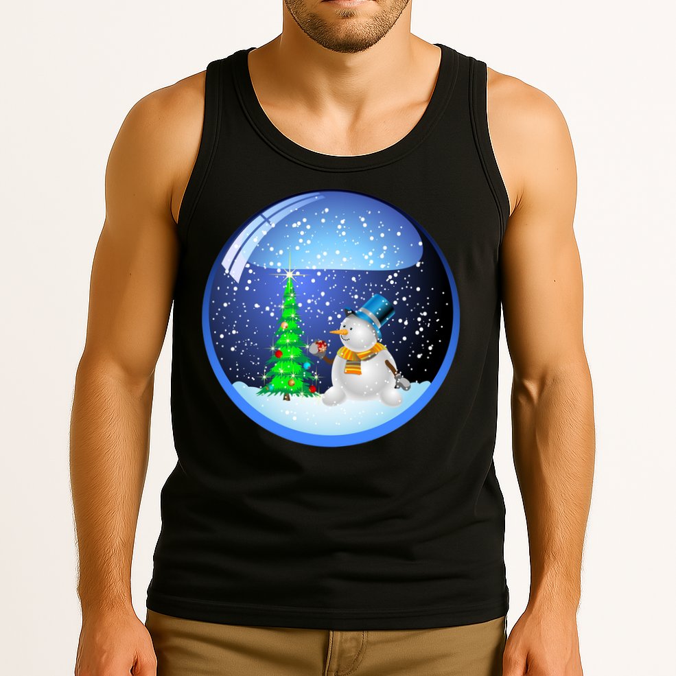Christmas Little Snowman Globe Tank Top