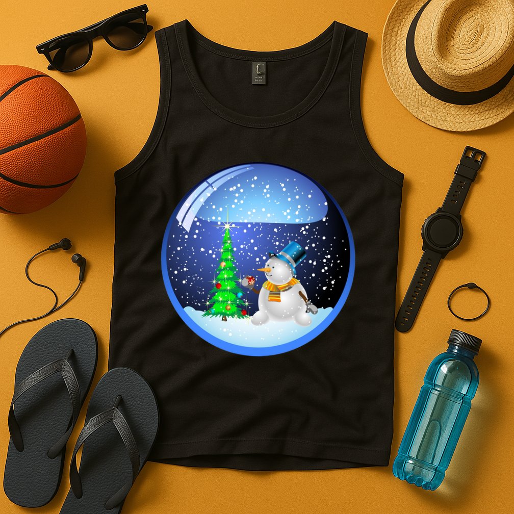 Christmas Little Snowman Globe Tank Top