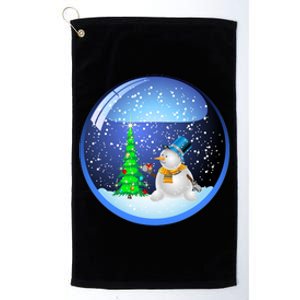 Christmas Little Snowman Globe Platinum Collection Golf Towel