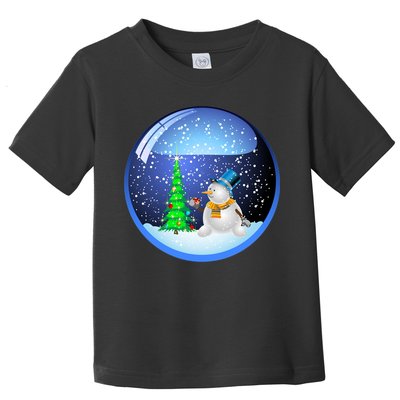Christmas Little Snowman Globe Toddler T-Shirt