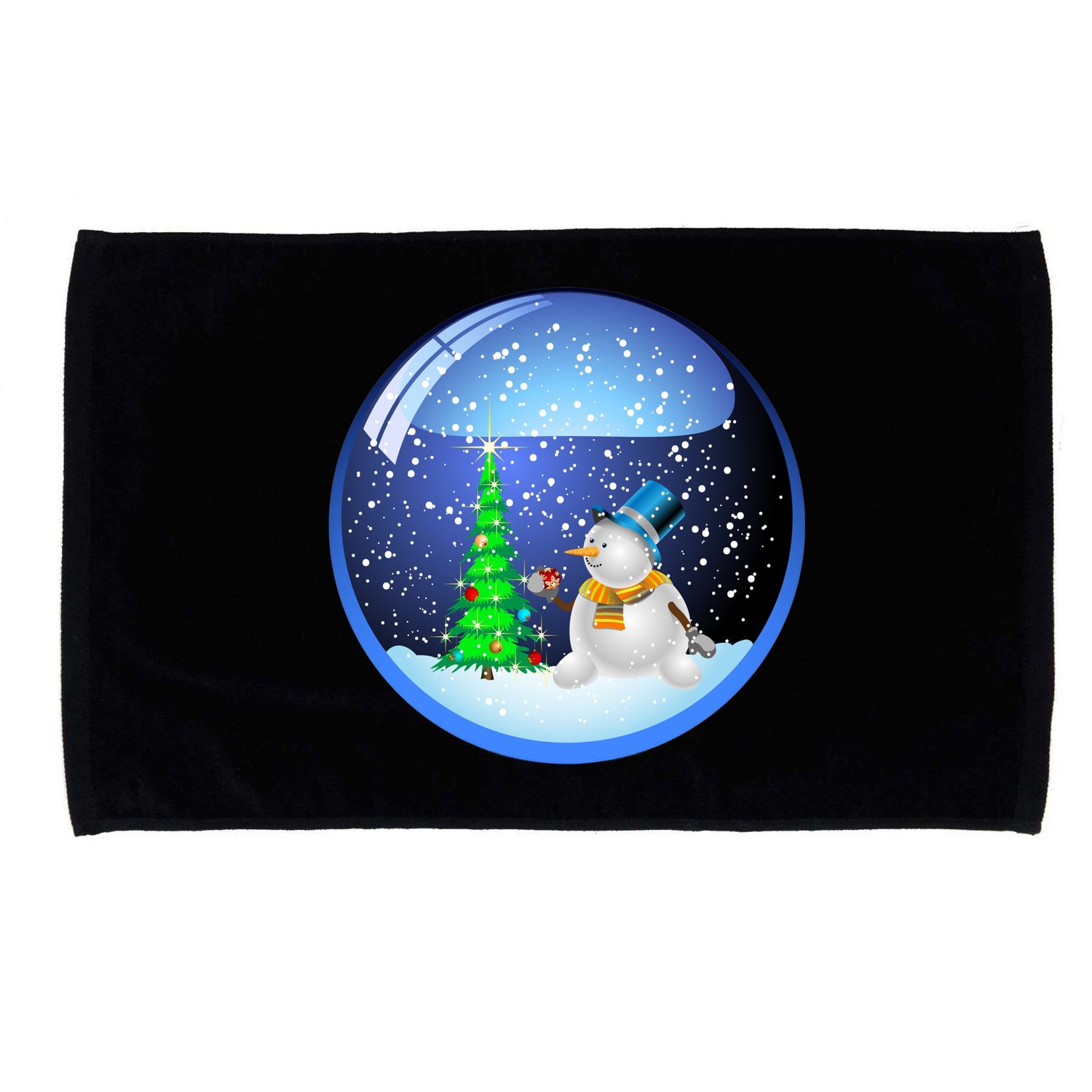 Christmas Little Snowman Globe Microfiber Hand Towel