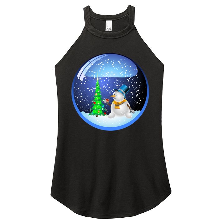 Christmas Little Snowman Globe Women's Perfect Tri Rocker Tank