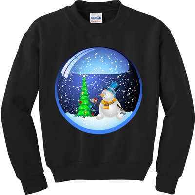 Christmas Little Snowman Globe Kids Sweatshirt