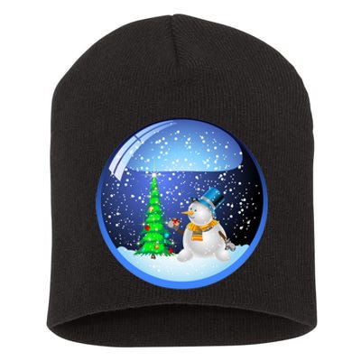 Christmas Little Snowman Globe Short Acrylic Beanie