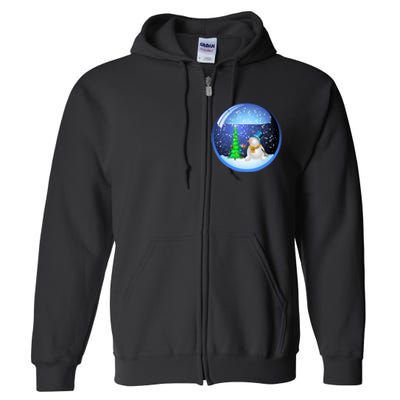 Christmas Little Snowman Globe Full Zip Hoodie