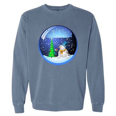 Christmas Little Snowman Globe Garment-Dyed Sweatshirt