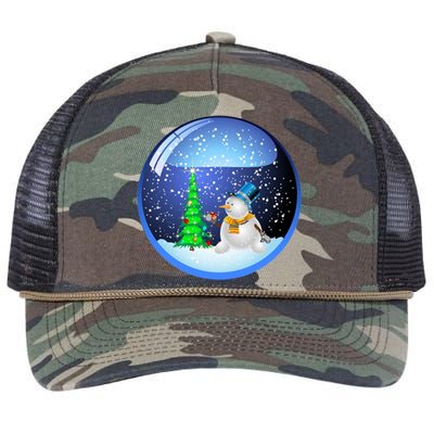 Christmas Little Snowman Globe Retro Rope Trucker Hat Cap