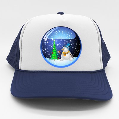 Christmas Little Snowman Globe Trucker Hat