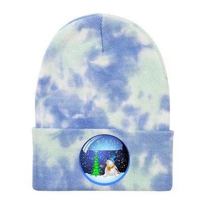 Christmas Little Snowman Globe Tie Dye 12in Knit Beanie