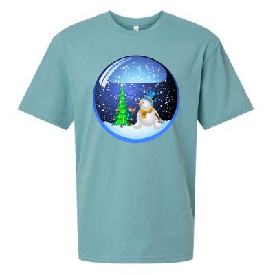 Christmas Little Snowman Globe Sueded Cloud Jersey T-Shirt