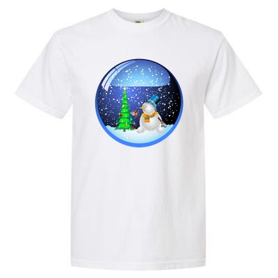 Christmas Little Snowman Globe Garment-Dyed Heavyweight T-Shirt