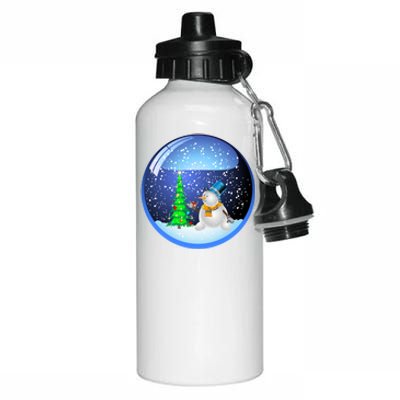 Christmas Little Snowman Globe Aluminum Water Bottle 