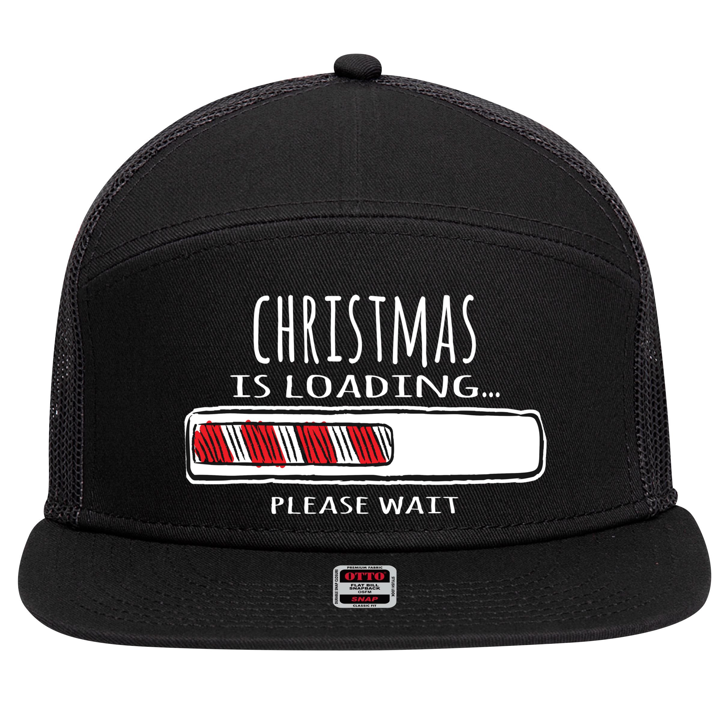 Christmas Loading... 7 Panel Mesh Trucker Snapback Hat