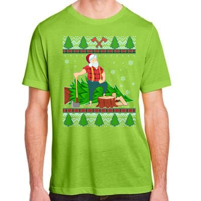 Christmas Lumber Santa Claus Adult ChromaSoft Performance T-Shirt