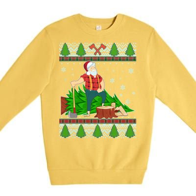 Christmas Lumber Santa Claus Premium Crewneck Sweatshirt