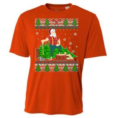 Christmas Lumber Santa Claus Cooling Performance Crew T-Shirt