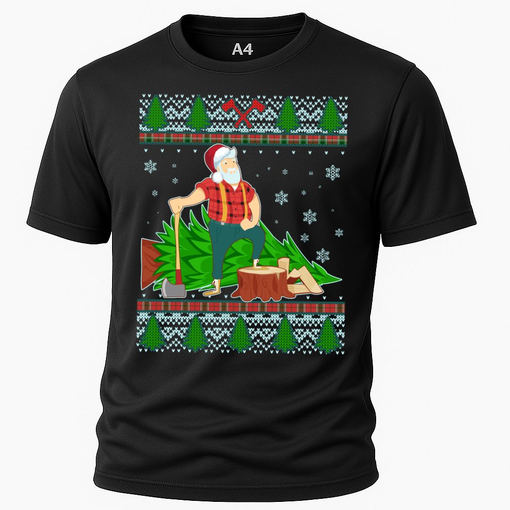 Christmas Lumber Santa Claus Cooling Performance Crew T-Shirt