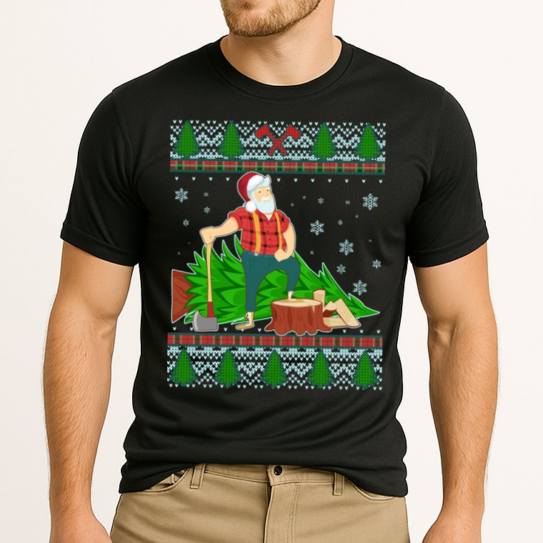 Christmas Lumber Santa Claus Cooling Performance Crew T-Shirt