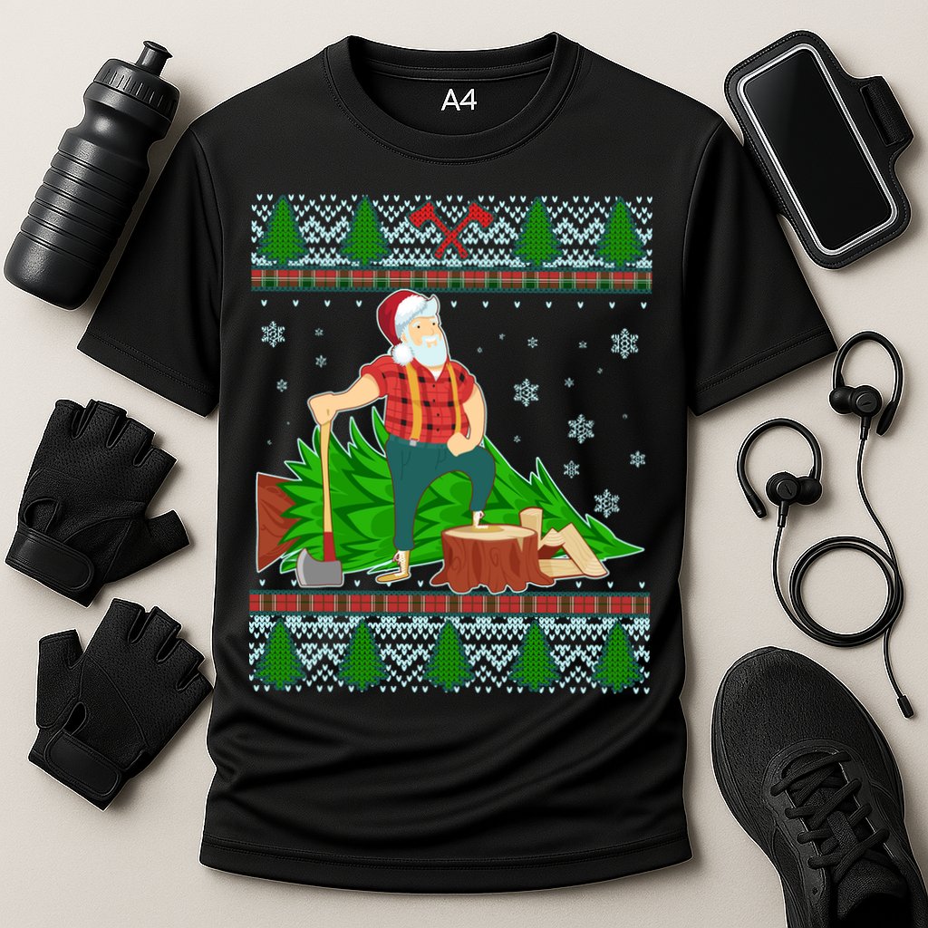 Christmas Lumber Santa Claus Cooling Performance Crew T-Shirt