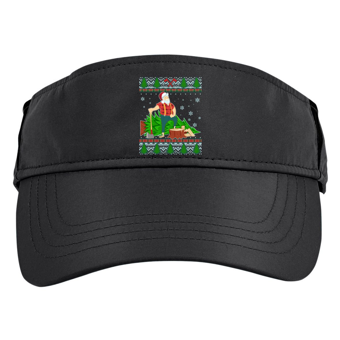 Christmas Lumber Santa Claus Adult Drive Performance Visor