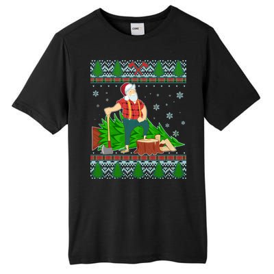 Christmas Lumber Santa Claus Tall Fusion ChromaSoft Performance T-Shirt