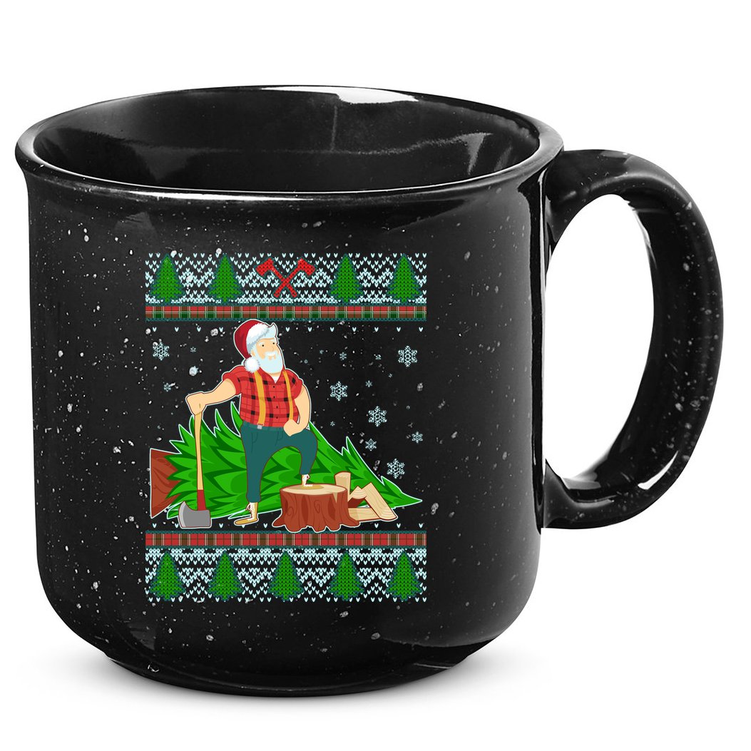 Christmas Lumber Santa Claus 15oz Campfire Ceramic Mug