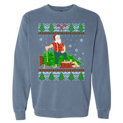 Christmas Lumber Santa Claus Garment-Dyed Sweatshirt