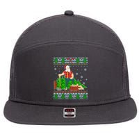 Christmas Lumber Santa Claus 7 Panel Mesh Trucker Snapback Hat