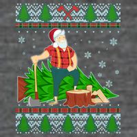 Christmas Lumber Santa Claus 7 Panel Mesh Trucker Snapback Hat