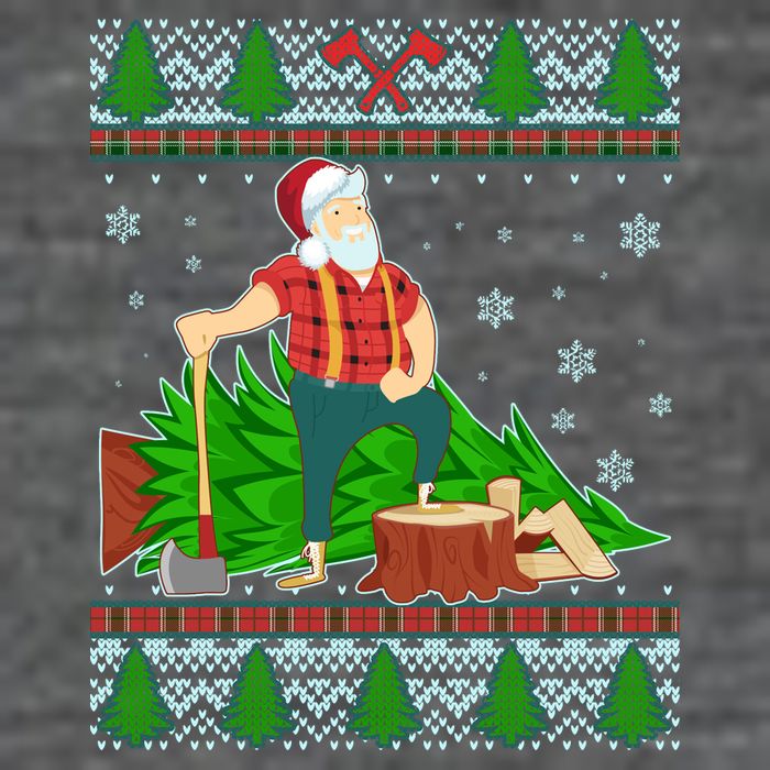 Christmas Lumber Santa Claus 7 Panel Mesh Trucker Snapback Hat