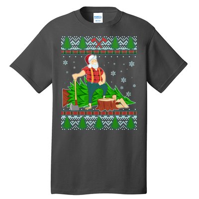 Christmas Lumber Santa Claus Tall T-Shirt