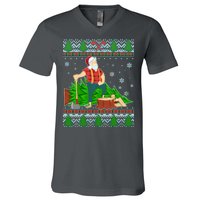 Christmas Lumber Santa Claus V-Neck T-Shirt