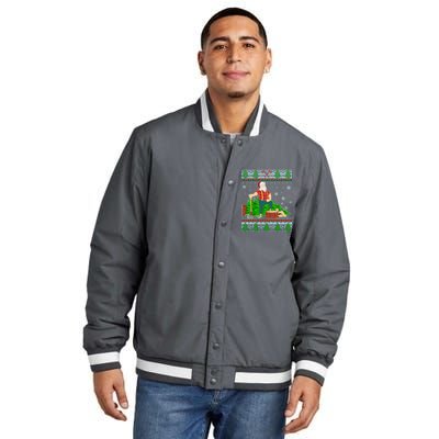 Christmas Lumber Santa Claus Insulated Varsity Jacket